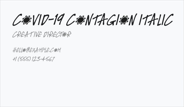 Covid-19 Contagion Italic Business Card