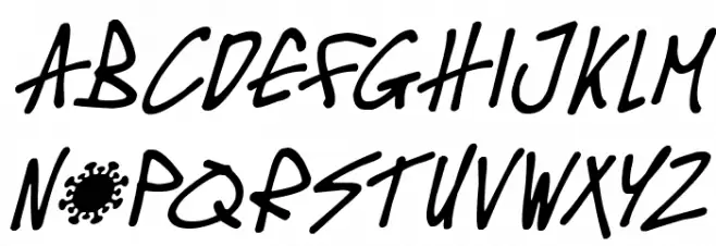 Covid-19 Contagion Italic Font LOWERCASE
