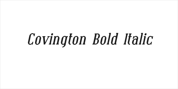 Covington Bold Italic Logo