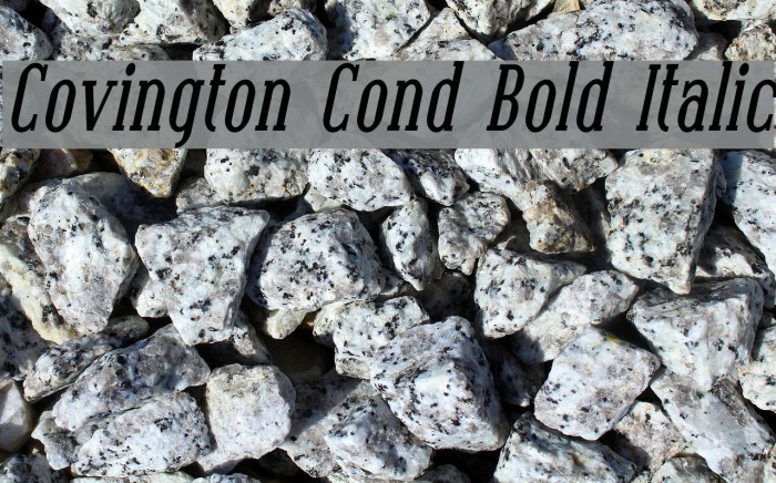 Covington Cond Bold Italic Font examples