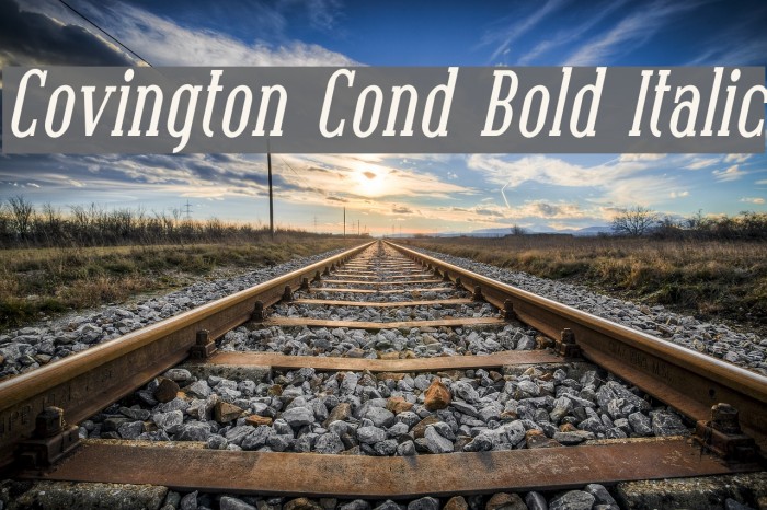 Covington Cond Bold Italic Font examples