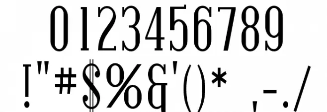 Covington Cond Font OTHER CHARS