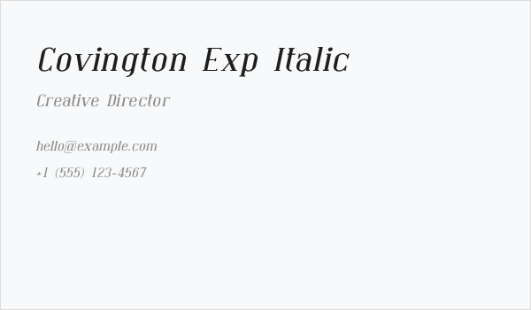 Covington Exp Italic Business Card