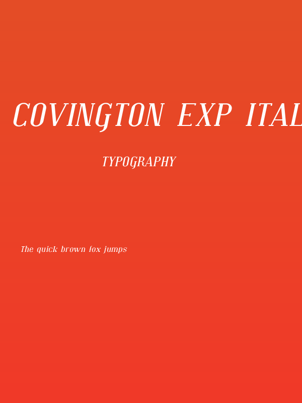 Covington Exp Italic Poster