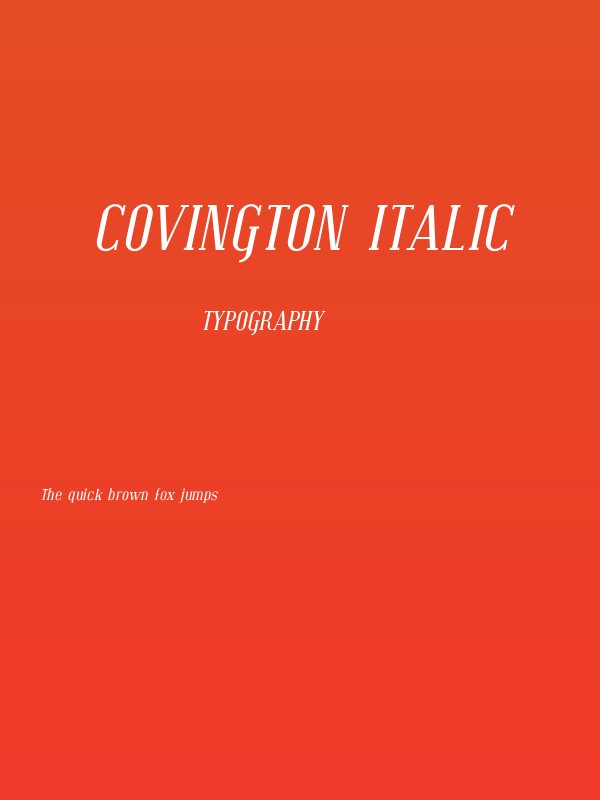Covington Italic Poster