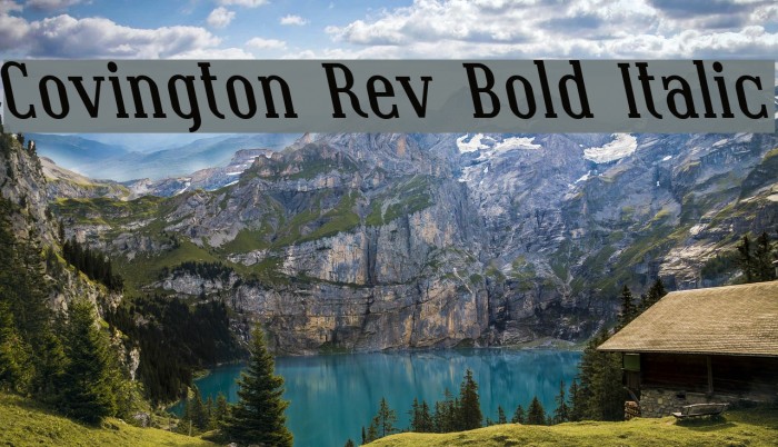 Covington Rev Bold Italic Font examples