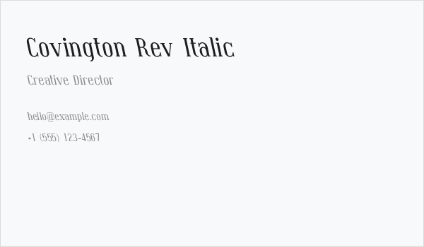 Covington Rev Italic Business Card