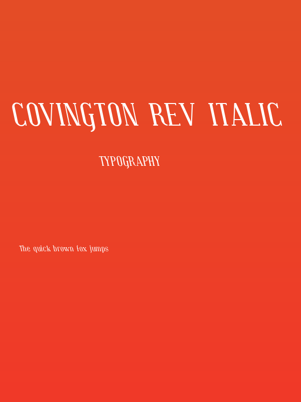 Covington Rev Italic Poster