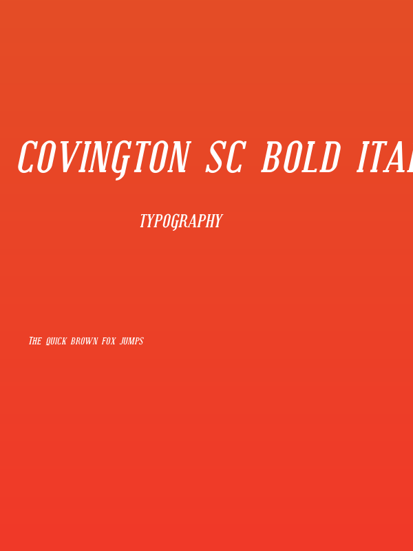Covington SC Bold Italic Poster