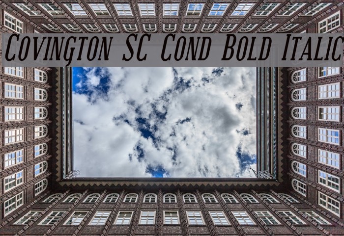 Covington SC Cond Bold Italic Font examples
