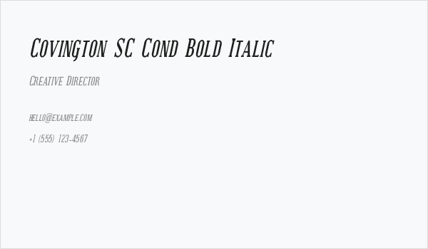 Covington SC Cond Bold Italic Business Card