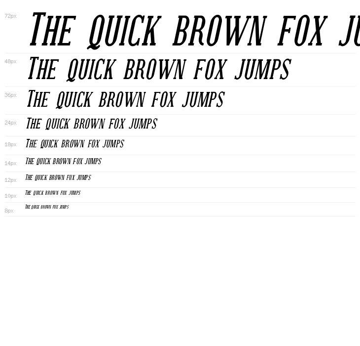 Covington SC Cond Bold Italic Waterfall