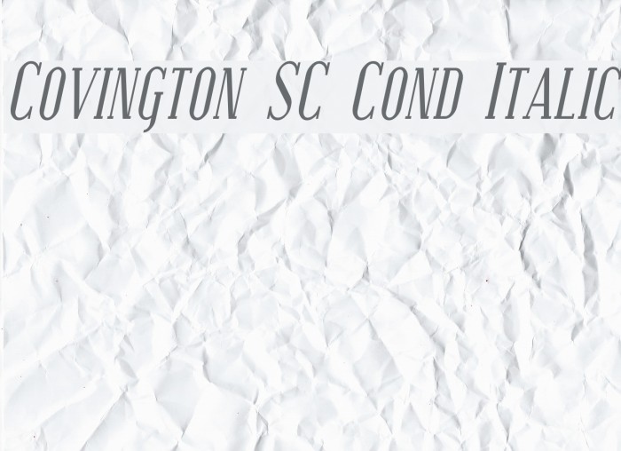 Covington SC Cond Italic Font examples