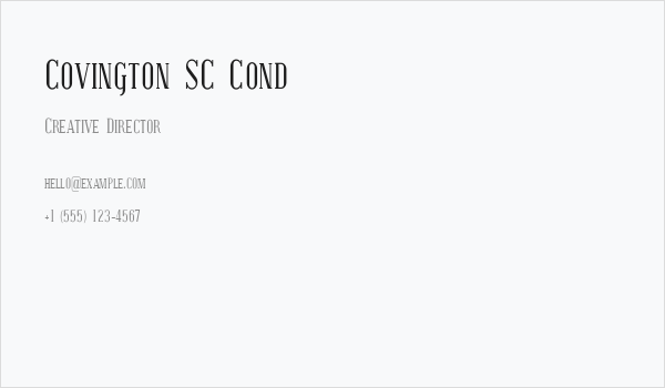 Covington SC Cond Business Card