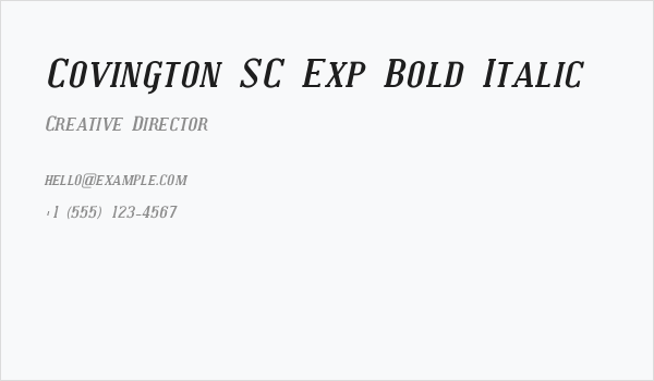 Covington SC Exp Bold Italic Business Card