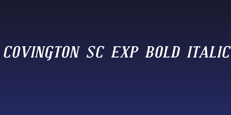 Covington SC Exp Bold Italic Social Header
