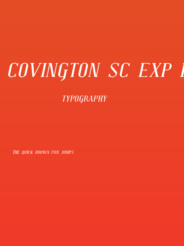 Covington SC Exp Italic Poster