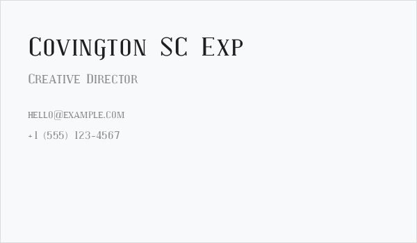 Covington SC Exp Business Card