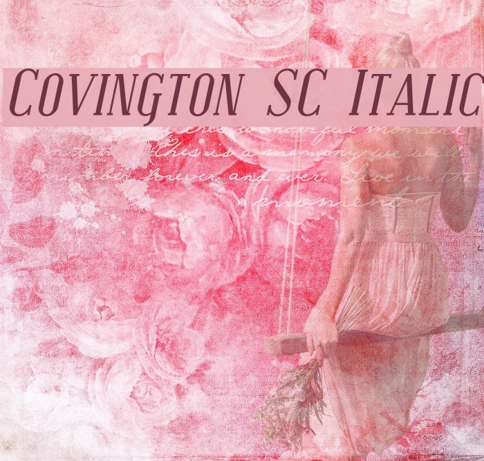 Covington SC Italic Font examples