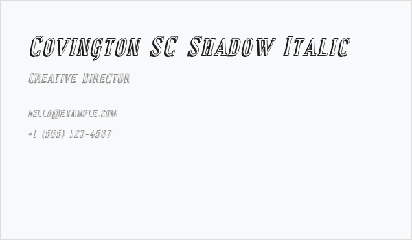 Covington SC Shadow Italic Business Card