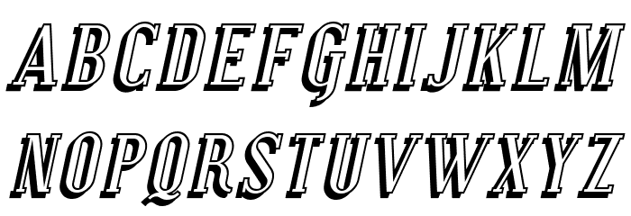 Covington SC Shadow Italic Font LOWERCASE