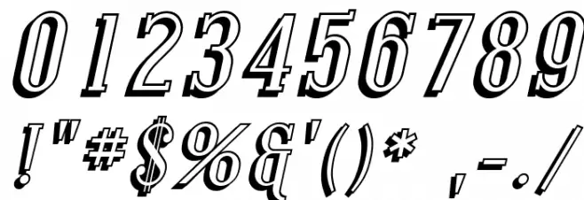 Covington Shadow Italic Font OTHER CHARS