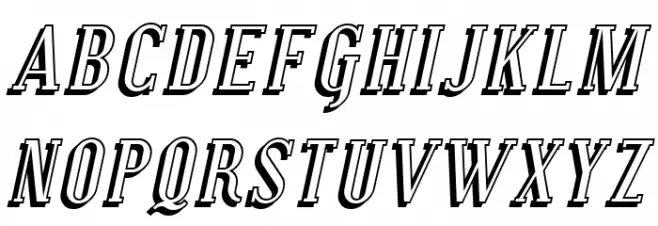 Covington Shadow Italic फ़ॉन्ट अपरकेस
