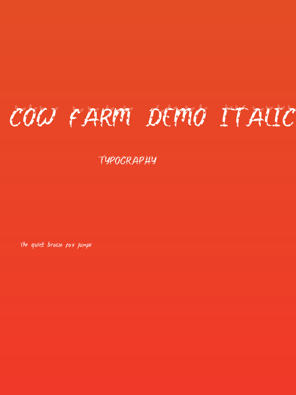 Cow Farm Demo Italic Poster