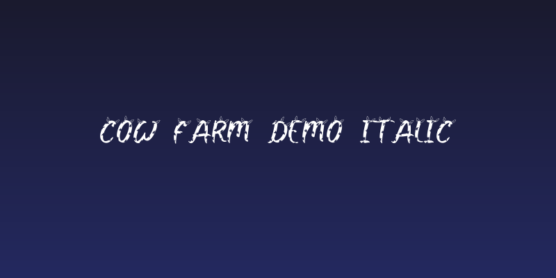 Cow Farm Demo Italic Social Header