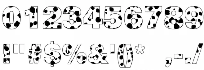 Cow-Spots Regular Font OTHER CHARS