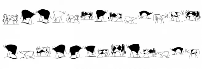 CowBats Шрифта ВЕРХНИЙ