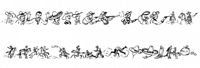 Cowboy Clips Fonte MAIÚSCULAS