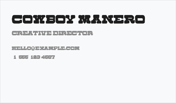 Cowboy Manero Business Card