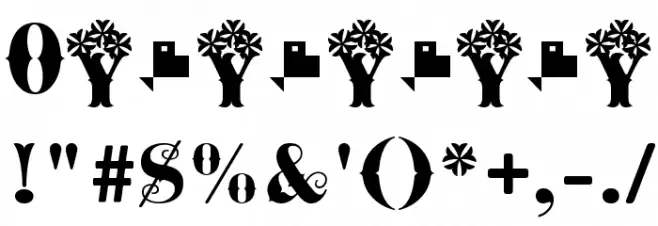 Cowboya Bifurcated Font OTHER CHARS