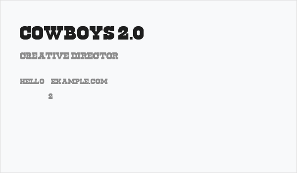 Cowboys 2.0 Business Card