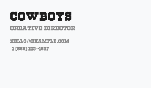 Cowboys Business Card