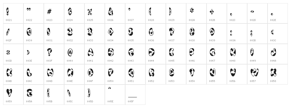 Cowpoke BI Character Map