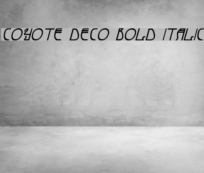 Coyote Deco Bold Italic Font examples