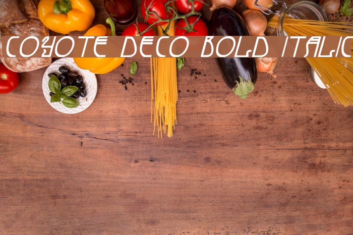 Coyote Deco Bold Italic Font examples