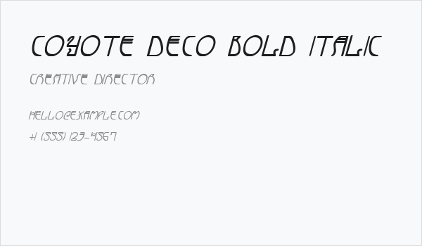 Coyote Deco Bold Italic Business Card