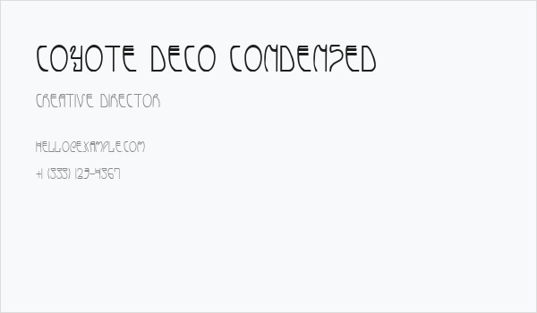 Coyote Deco Condensed Business Card