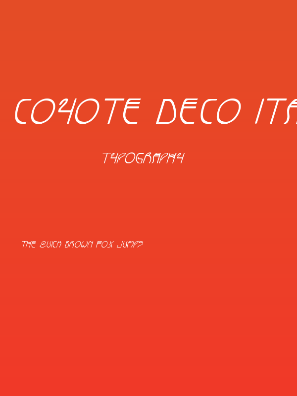 Coyote Deco Italic Poster