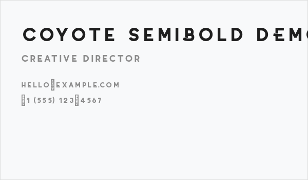 Coyote SemiBold DEMO Business Card