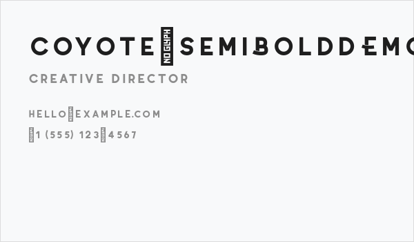 Coyote-SemiBoldDEMO Business Card