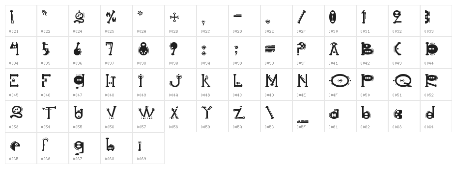 cocoon Character Map