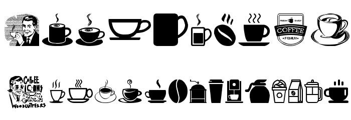 coffee icons Font OTHER CHARS
