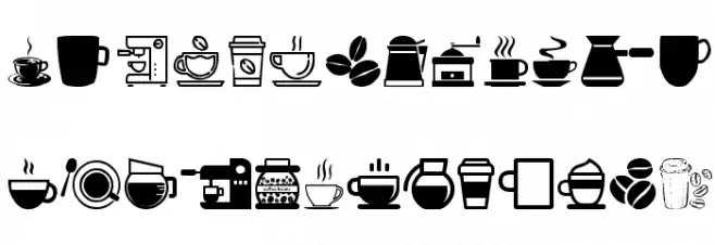 coffee icons Fuentes MAYÚSCULAS