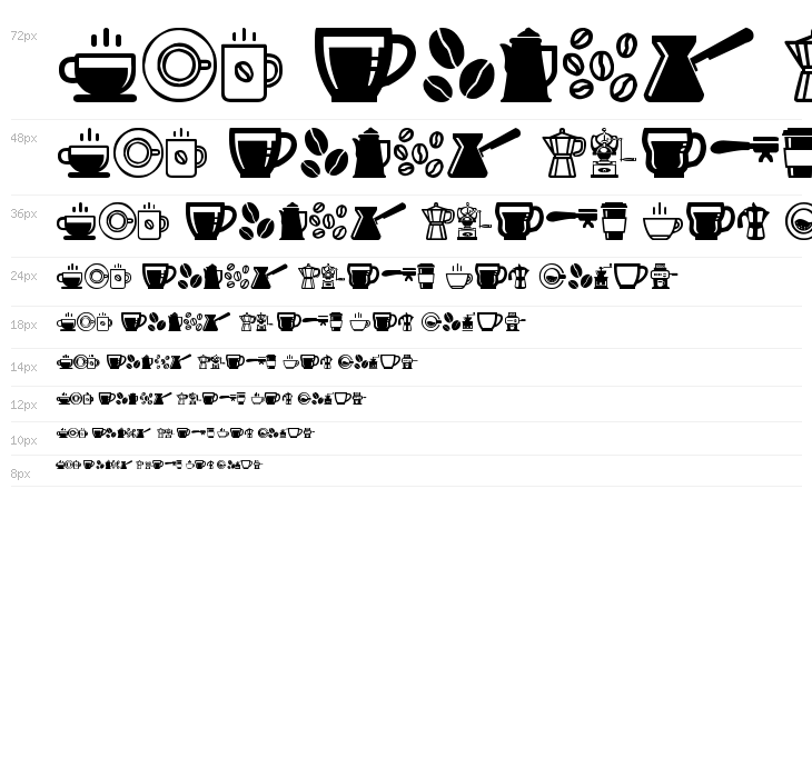 coffee icons Waterfall