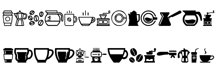 coffee icons Font LOWERCASE