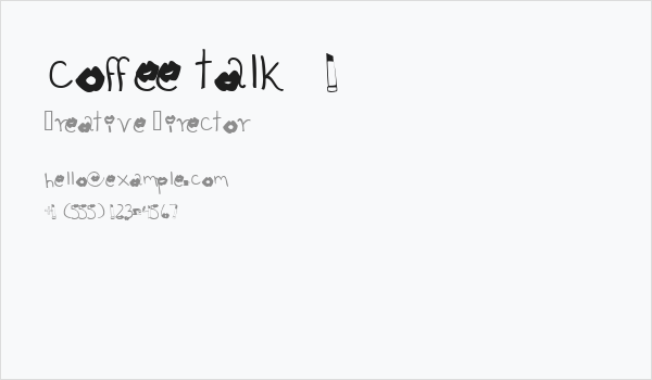 coffee talk   1 Business Card